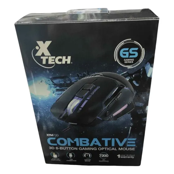 Mouse Gamer Combative Xtech 3d Cableado Xtm-720