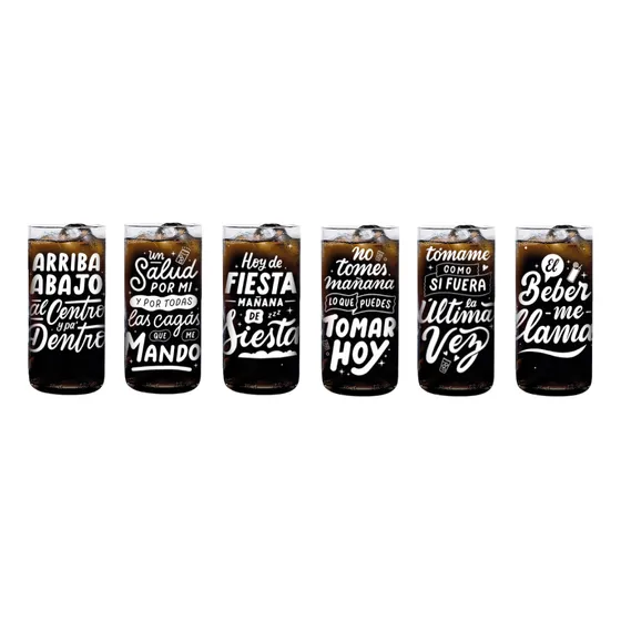 Hoy Me Lanzo - Juego De 6 Vasos - 500 Ml Blanco