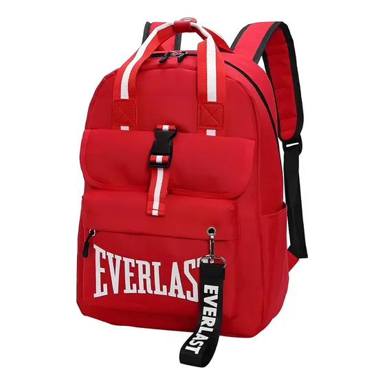 Mochila Cartera Everlast Mujer Espalda Urbana Dama Llavero Color Rojo Diseño De La Tela Liso