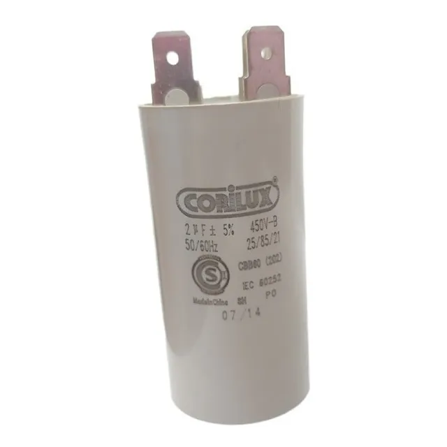 Capacitor Monofasico 2mf 450vac 2 Mf Con Terminal