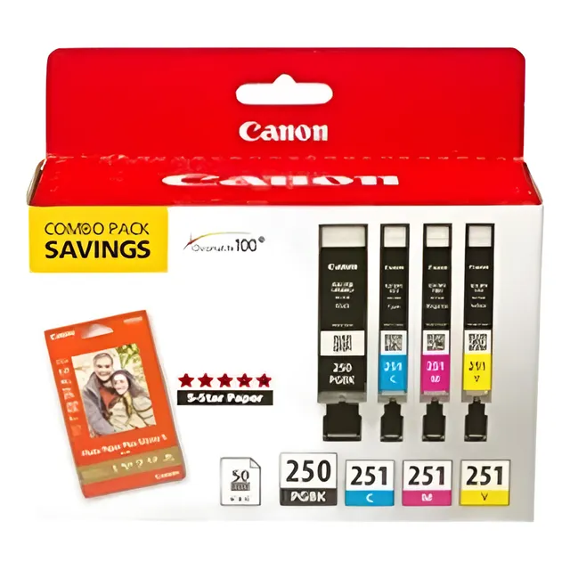 Original Canon Ink Cartucho Impresora Tinta 250 251 4-pack