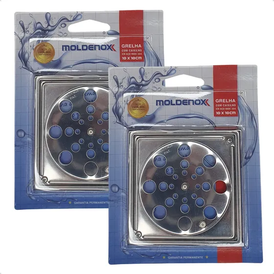 Kit 2 Ralo Grelha Quadrada Tampa 10x10cm Abre/fecha Caixilho