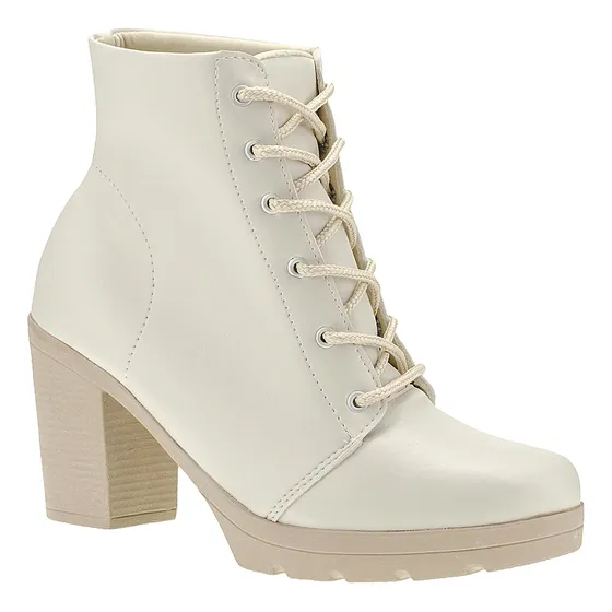 Bota Coturno Salto Grosso Moda Feminino Tratorado Blogueira