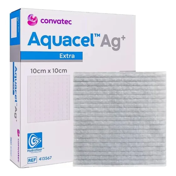 Aquacel Curativo De Hidrofibra Com Prata 10cm X 10cm - 10 Un