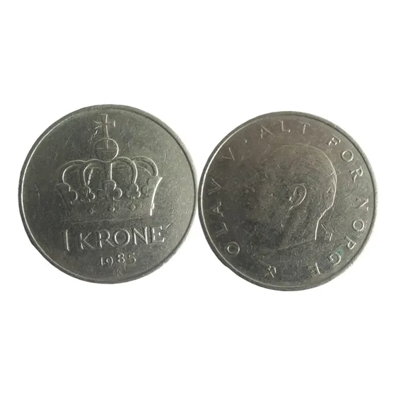 Moeda 1 Krone Noruega 1985 1 Coroa