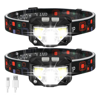 Linterna Frontal Led Recargable De 1100 Lúmenes, Paquete De Linterna Frontal Led Recargable De 1100 Lúmenes, Paquete De