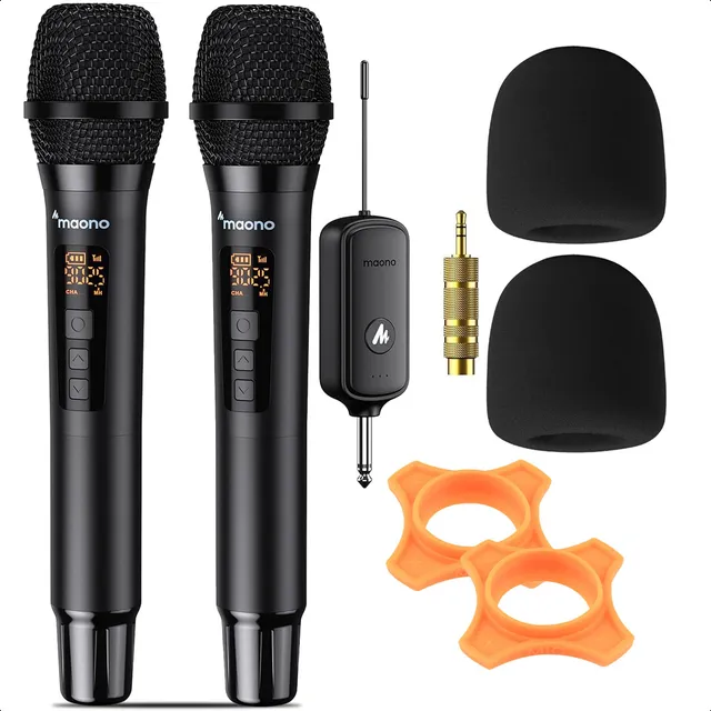 Par Microfonos Inalambricos Profesionales Vhf Cable Fuente