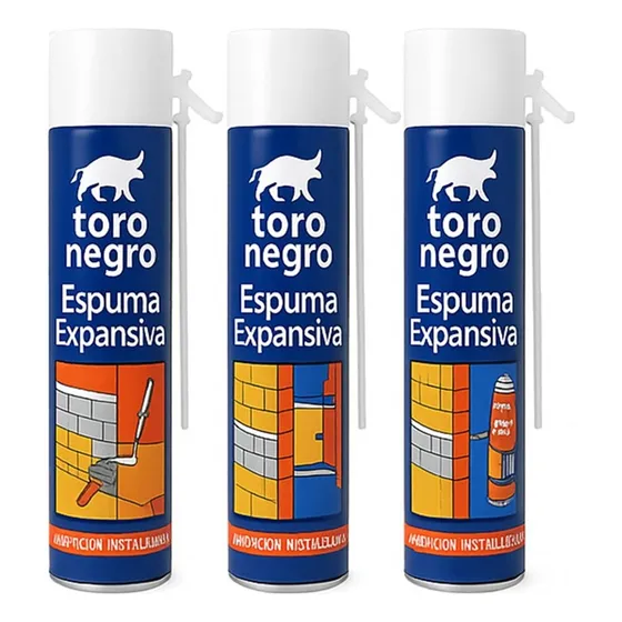 Pack 3 Espuma Expansiva Poliuretano Sellador Aislante 750 Ml