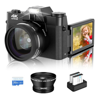 Cámara Digital Autofocus 4k 48mp Con Pantalla Rotación 180° Cámara Digital Autofocus 4k 48mp Con Pantalla Rotación 180°
