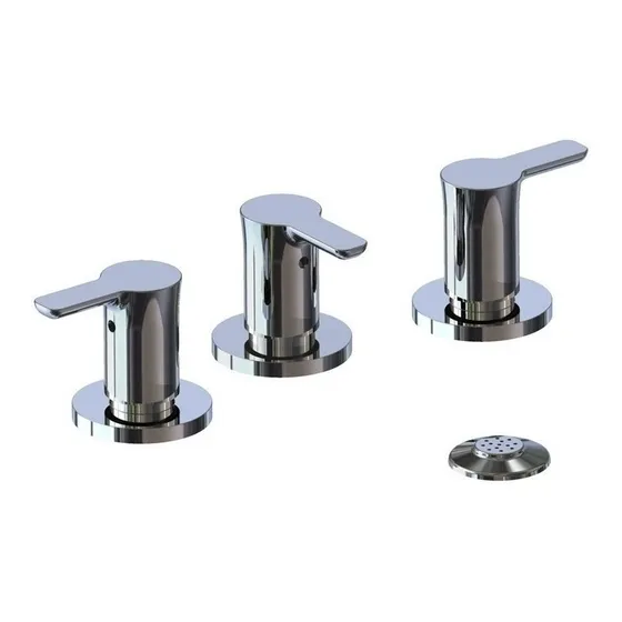 Grifería Bidet Baño C/tansf. Cerámico Piazza Logos Pzz22304 Acabado Cromado Color Plateado