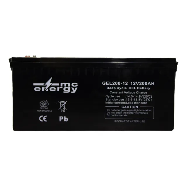 Bateria 12v 200ah Mc Energy Agm Gel Ciclo Profundo
