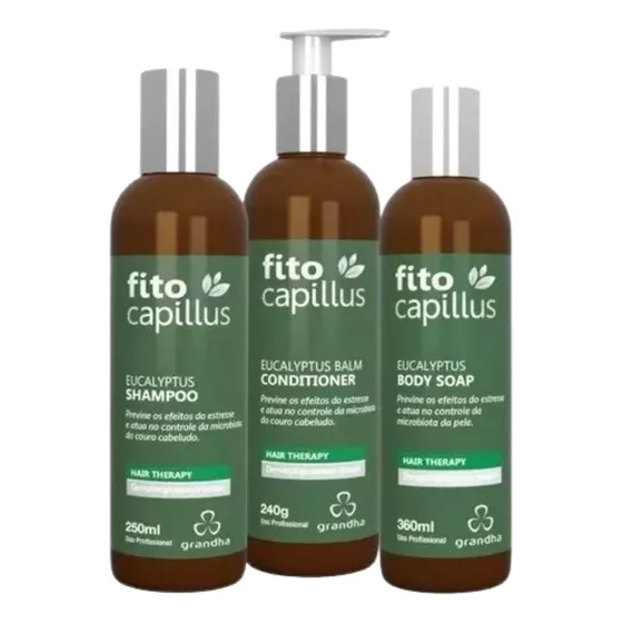 Shampoo Cond. Body Soap Grandha Fito Capillus Eucalyptus Kit