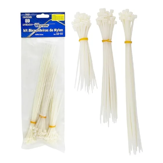 100 Abraçadeira Enforca Gato Nylon 2,5mm X 8mm Cor Branco