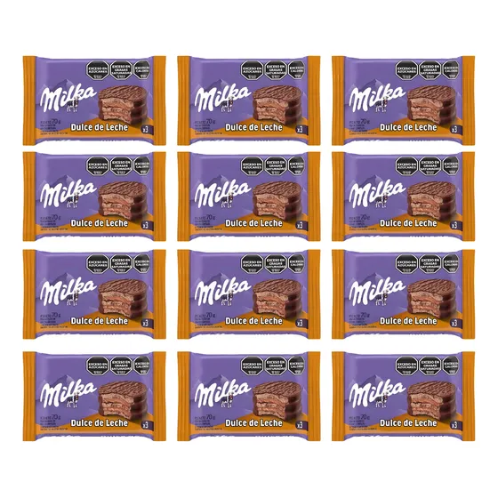 Alfajor Milka Triple Dulce De Leche 70g Pack X12 Unidades