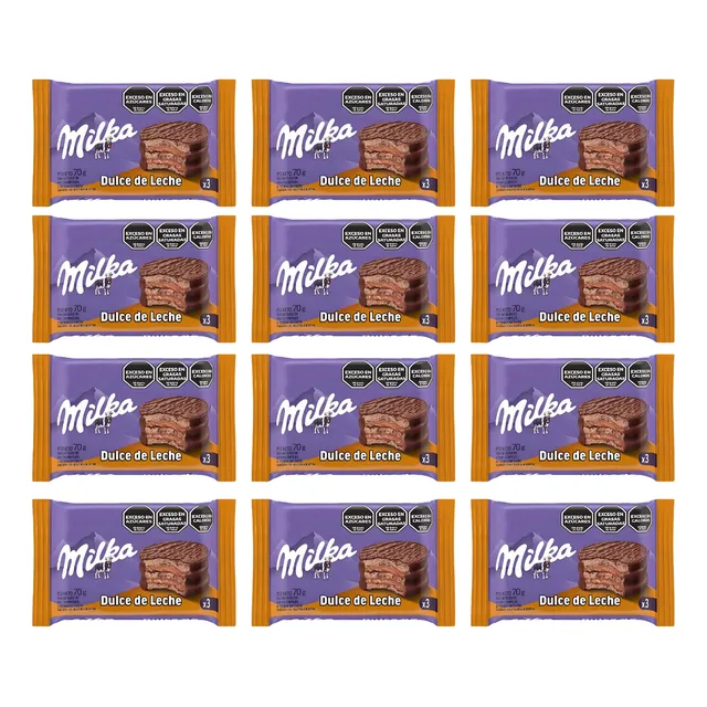 Alfajor Milka Triple Dulce De Leche 70g Pack X12 Unidades