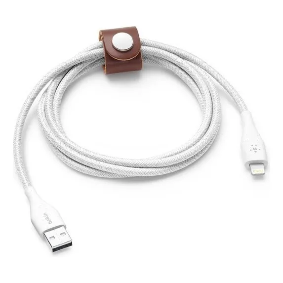 Cable Belkin Usb-a Macho Lightning Macho 1.2 Metros /v Color Blanco
