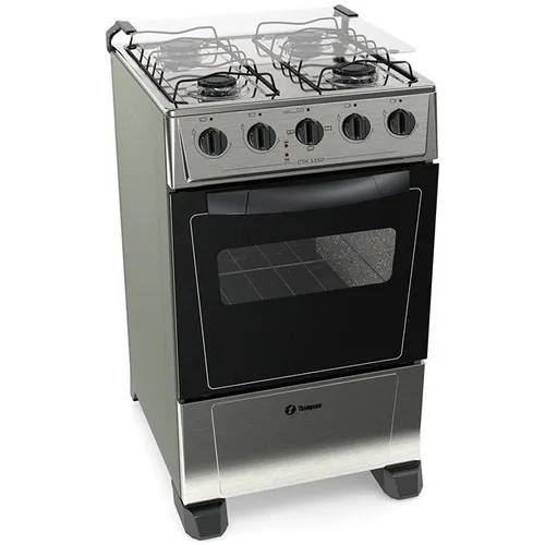 Cocina Combinada Thompson Cth 1550 Gas/Eléctrica 4 Hornallas con Visor 220V Color Plateado