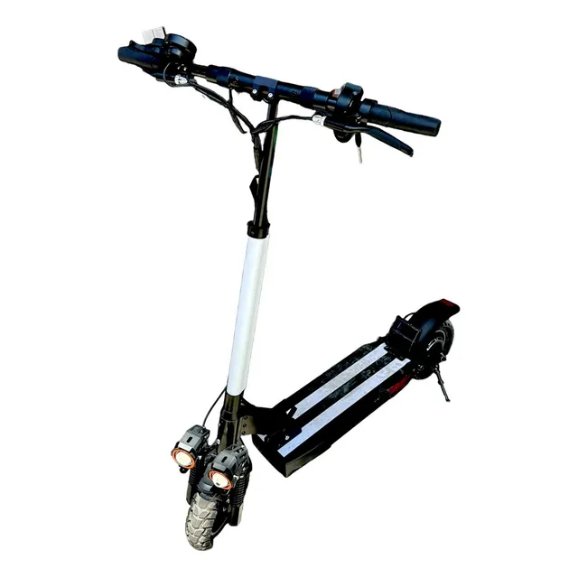 Scooter Eléctrico Pro Patín Plegable Para Adulto Aluminio Color Blanco