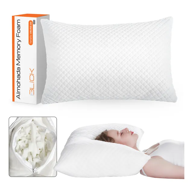 Almohada Memory Foam Gel Ajustable Cómoda Ergonómica Suave Ligera 64x46 cm Blick Color Blanca