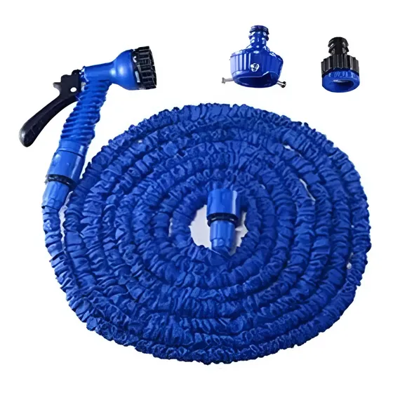 Manguera Extensible 30m Magic House Jardin Auto - 7 Chorros Color Azul | Cuotas sin interés