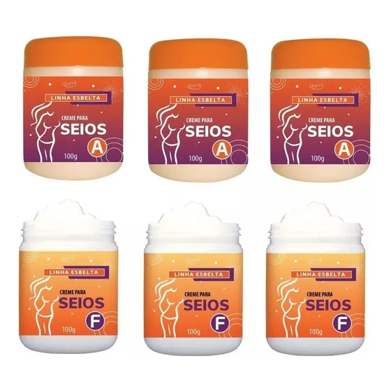 3 Kits Creme Cresce Aumenta Seios + Creme Firmador Seios