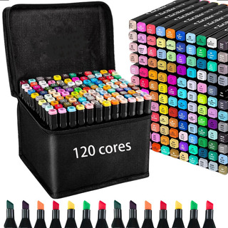 New120 Cores Marcadores Duplos Punta Pincel Plumon New120 Cores Marcadores Duplos Punta Pincel Plumon