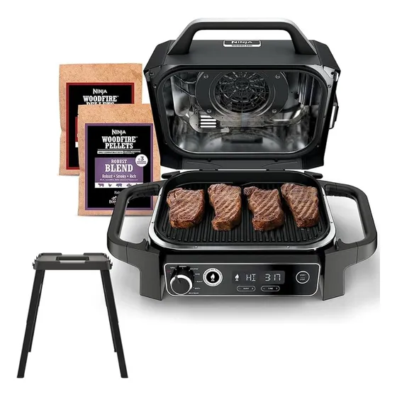 Parrillera Eléctrica C/freidora D/aire 2400w Woodfire Ninja
