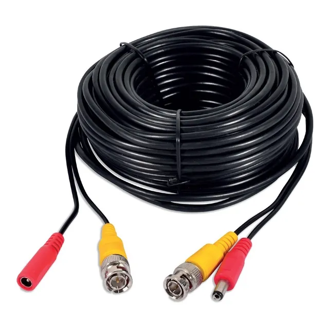 Cable De Video Qian, Bnc, Macho/hembra, 18 Metros, Negro (qcv1701)