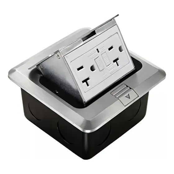Toma Corriente De Mesa Piso Escritorio Plateado
