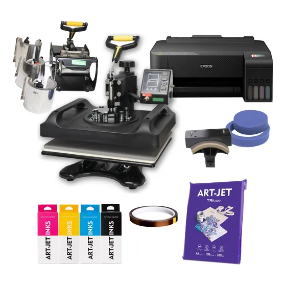 Kit Sublimación 8 En 1 38x38 Epson + Papel + Tinta + Cinta