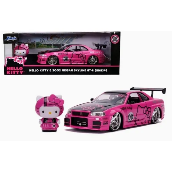 Jada Toys Hello Kitty - 2002 Nissan Skyline Gt-r Escala 1/24