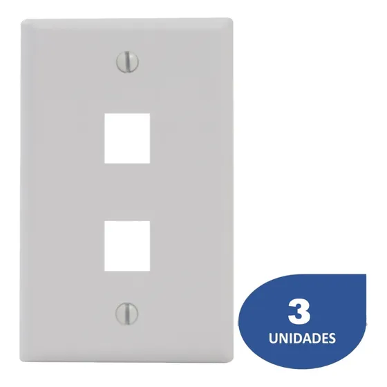 Tapa Face Plate 2 Explore Puertos Blanco Kit 3
