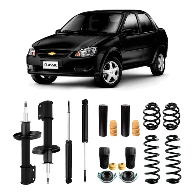 4 Amortecedor+4 Kit+4 Mola Corsa Classic 2008 2009 2010 2011