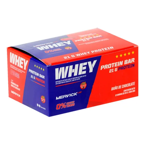 Whey Protein Bar 12 Unidades 65 Grs C/u Mervick Proteína