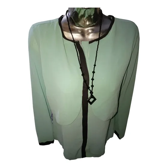 Elegante Blusa De Dama Nueva Verde Aguamarina Talla M.