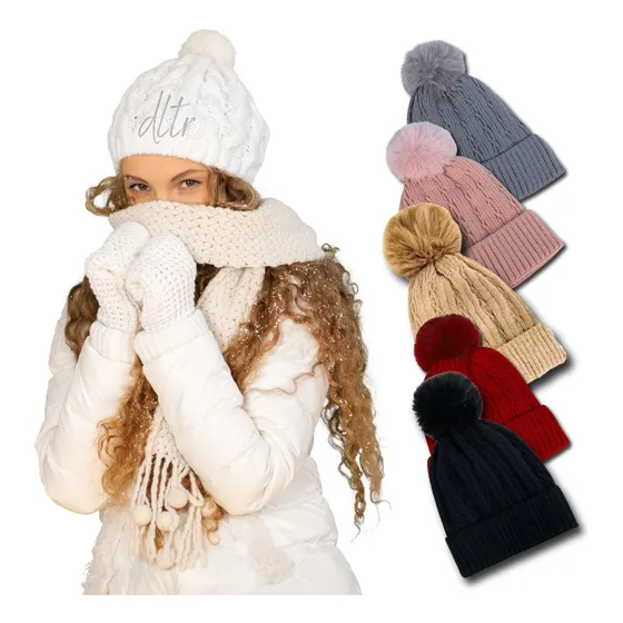 Touca Gorro Frio Inverno De Lã Com Pompom Elegante Macia