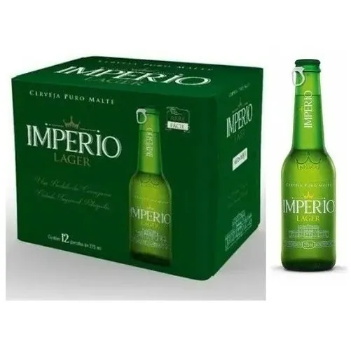 Cerveja Lager Puro Malte Long Neck Caixa Com 12 Unidades De 275ml Império