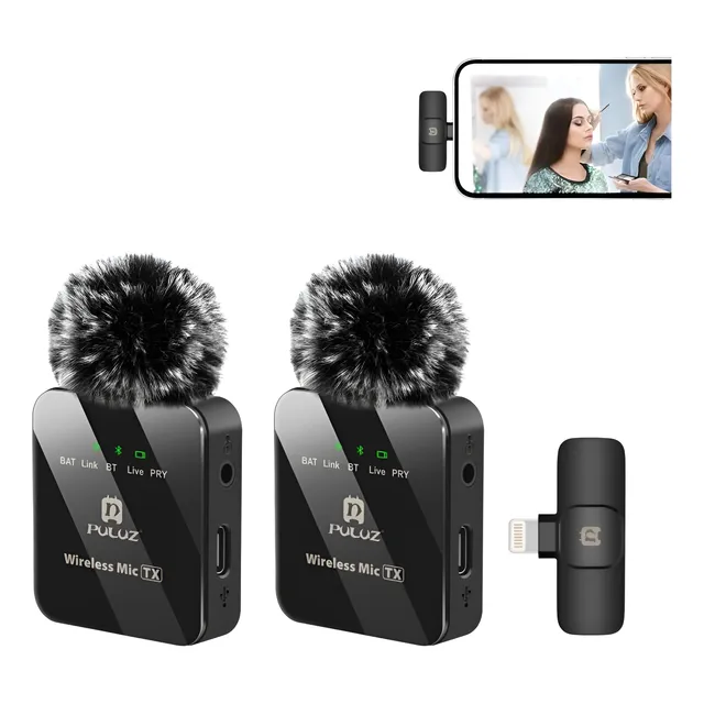 Micrófono Solapa Doble Inalámbrico Premium Para Android/ios