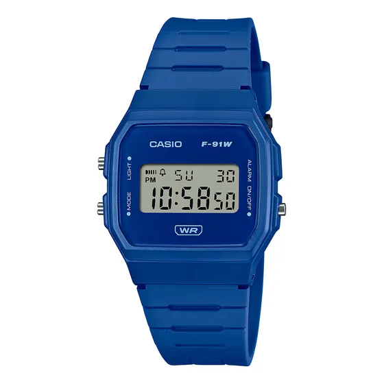 Reloj Unisex Casio F-91wb-2a1df Core Mens Correa Azul Bisel Azul Fondo Azul