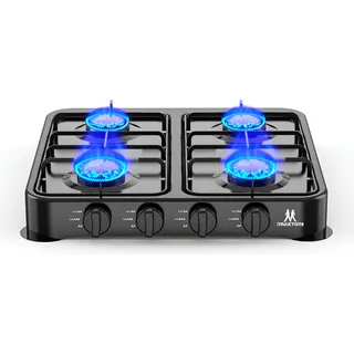 Parrilla/estufa Mesa De Gas 4 Quemadores Compacta Portátil Color Negro