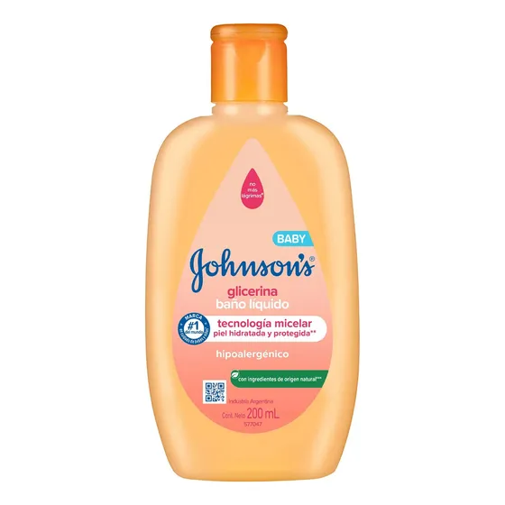 Johnson's Baby Baño Líquido Glicerina en botella de 200mL por 1 unidad