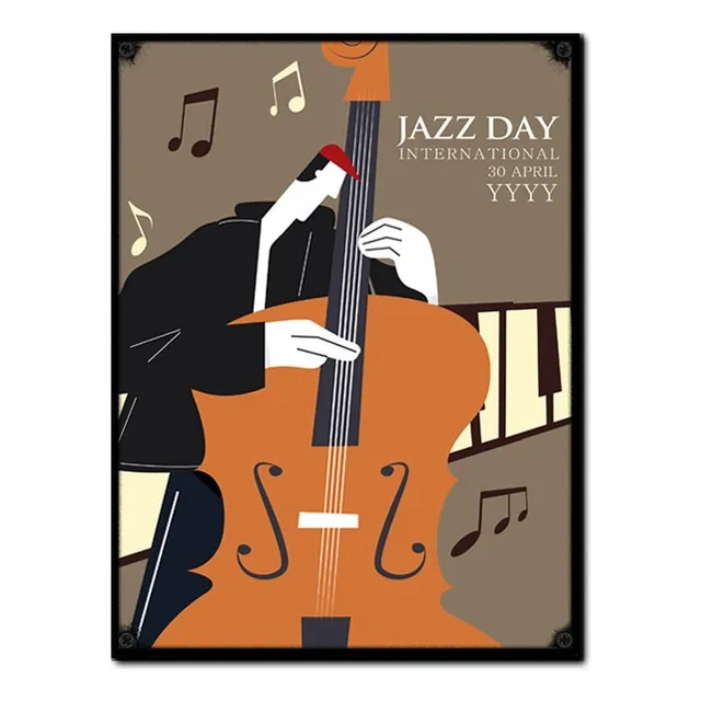 #1557 - Cuadro Decorativo Vintage - Jazz Poster Contrabajo  