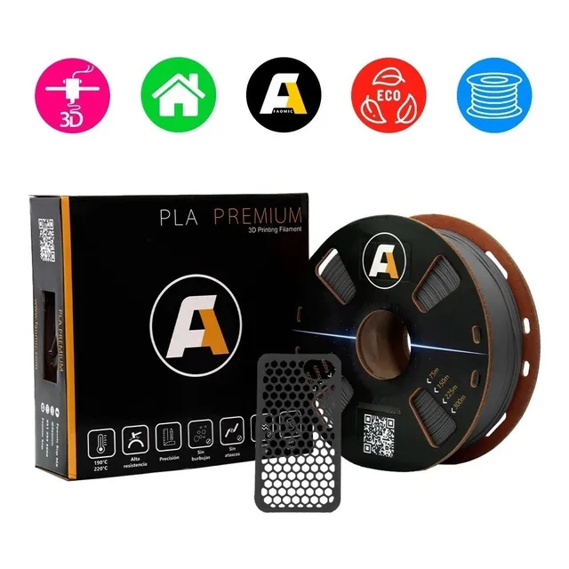Filamento 3d 1kg Black Negro Flexible Pla Premium Faomic