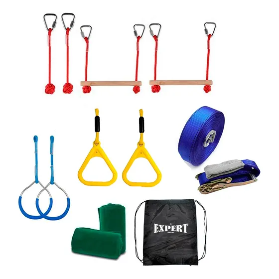 Set Tirolesa Linga 15mts Hamaca Cuerda + Accesorios - El Rey