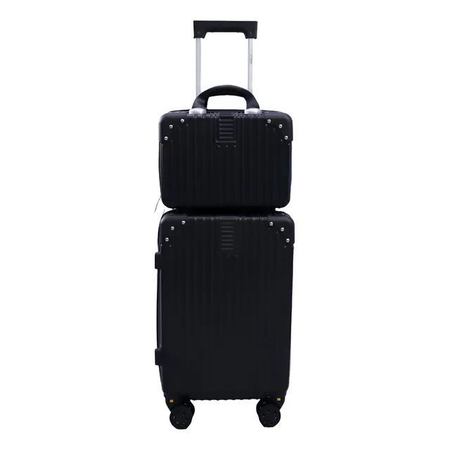 Juego Maleta 18 Pulgadas + Neceser Viaje Carry On Ligera Negro 5863