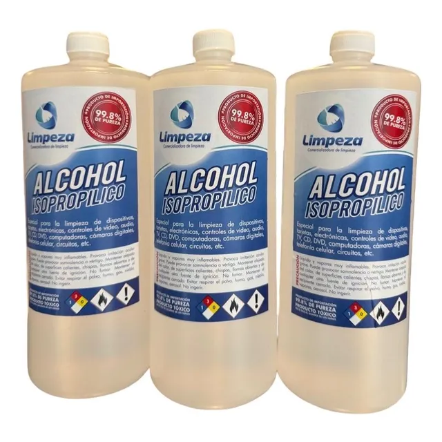 Alcohol Isopropílico 99.8% Puro 3 L - Limpieza Profesional