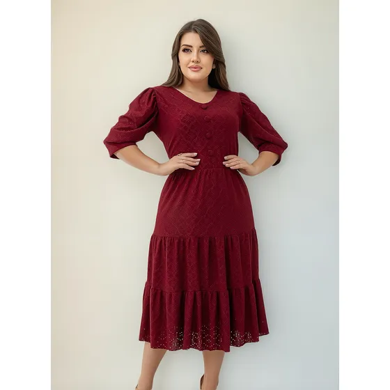 Vestido Evangélico Midi Lese De Malha 