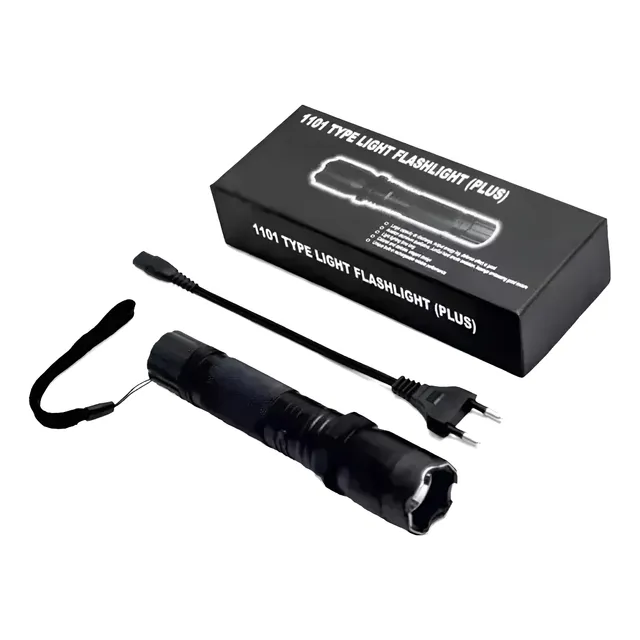 Linterna Led Black Recargable (17x3.5x3.5) Delsuir