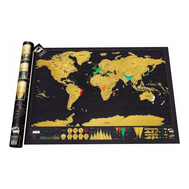 Mapa Raspa De Luxe Black Edition Limitada Viajeros 60x80 Cm