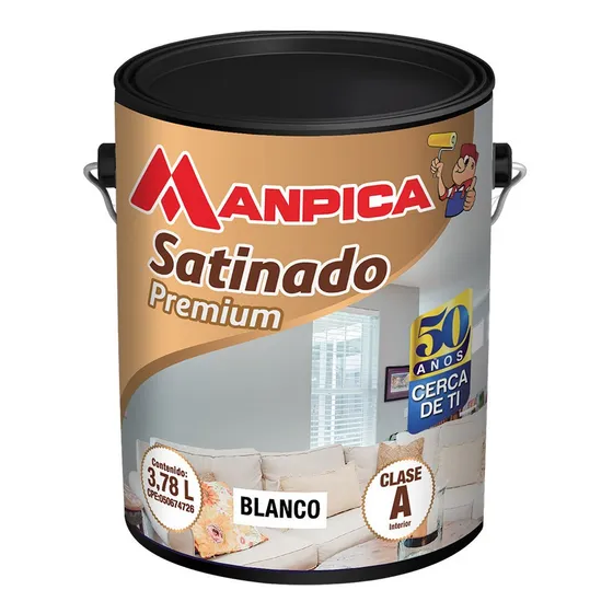 Pintura Caucho Satinado Manpica Premium Tipo A Galón 